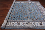 Blue Persian Nain Hand Knotted Wool & Silk Rug - 9' 0" X 12' 0"