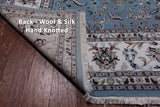 Blue Persian Nain Hand Knotted Wool & Silk Rug - 9' 0" X 12' 0"