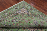 Green Persian Nain Handmade Wool & Silk Rug - 6' 1" X 9' 2"