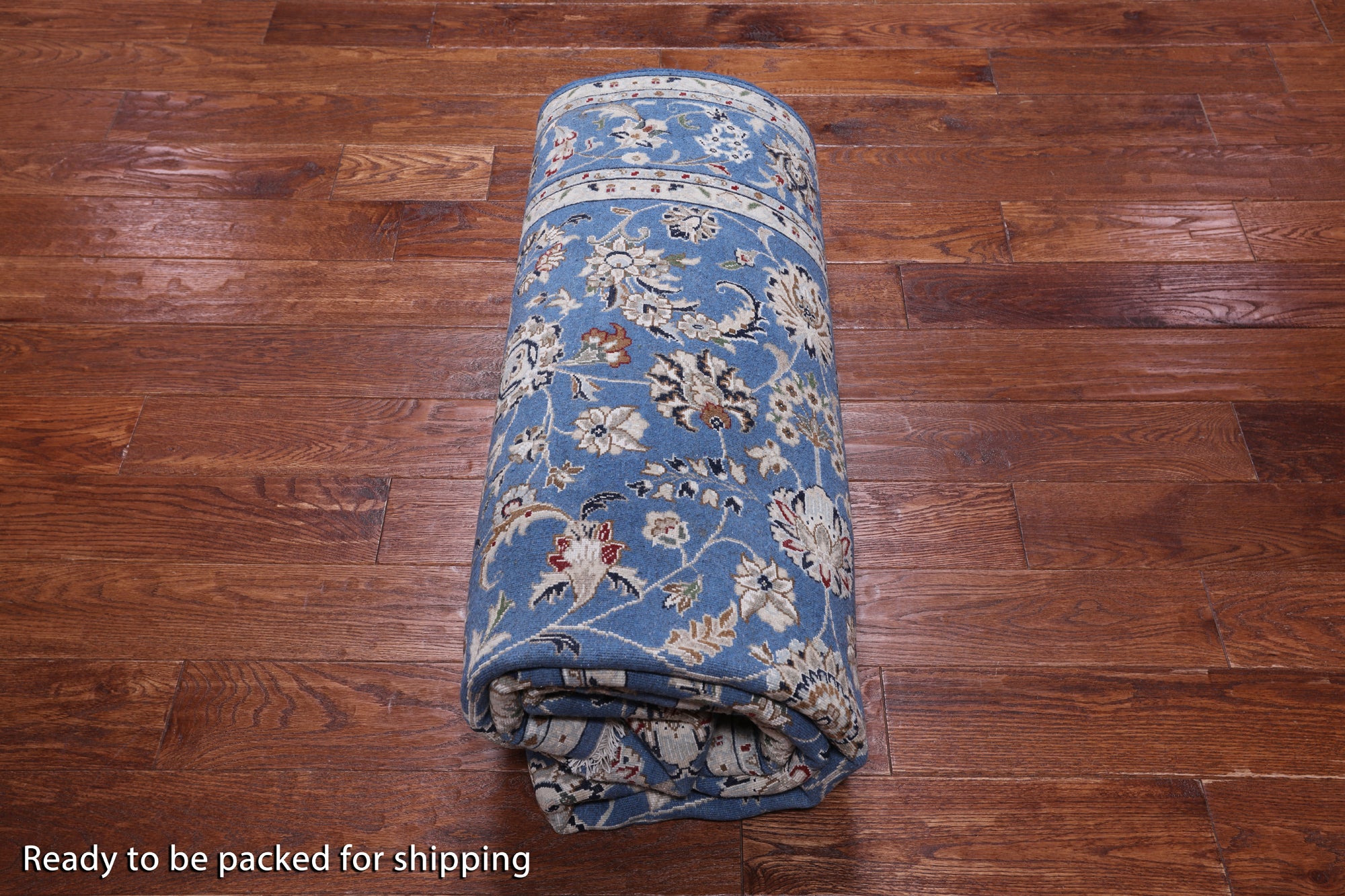 Blue Persian Nain Hand Knotted Wool & Silk Rug - 6' 0" X 9' 2"