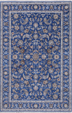 Blue Persian Nain Hand Knotted Wool & Silk Rug - 6' 0" X 9' 2"