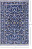 Blue Persian Nain Hand Knotted Wool & Silk Rug - 6' 0" X 9' 2"