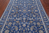 Blue Persian Nain Hand Knotted Wool & Silk Rug - 6' 0" X 9' 2"