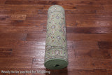 Green Persian Nain Handmade Wool & Silk Runner Rug - 2' 9" X 11' 10"