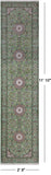 Green Persian Nain Handmade Wool & Silk Runner Rug - 2' 9" X 11' 10"