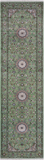 Green Persian Nain Handmade Wool & Silk Runner Rug - 2' 8" X 10' 0"