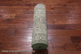Green Persian Nain Handmade Wool & Silk Runner Rug - 2' 8" X 10' 0"