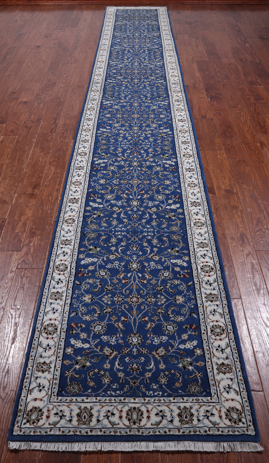 Persian Nain Hand Knotted Wool & Silk Rug - 2' 9" X 17' 10"