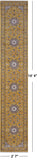 Gold Persian Nain Hand Knotted Wool & Silk Runner Rug - 2' 7" X 14' 4"