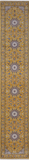 Gold Persian Nain Hand Knotted Wool & Silk Runner Rug - 2' 7" X 14' 4"