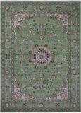 Green Persian Nain Hand-Knotted Wool & Silk Rug - 10' 3" X 14' 2"