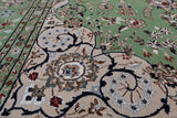 Green Persian Nain Hand-Knotted Wool & Silk Rug - 10' 3" X 14' 2"