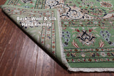 Green Persian Nain Hand-Knotted Wool & Silk Rug - 10' 3" X 14' 2"