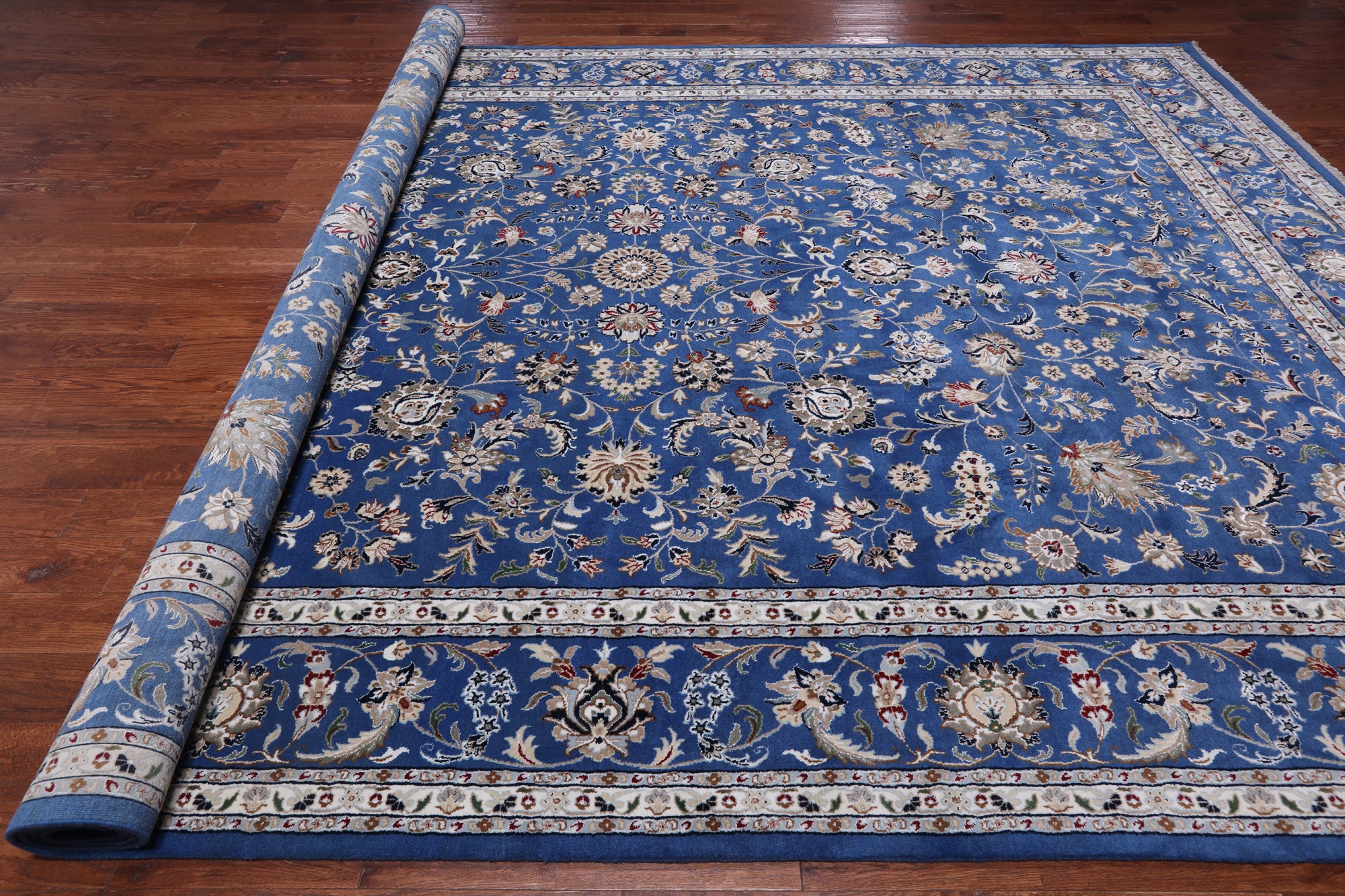 Persian Nain Hand-Knotted Wool & Silk Rug - 9' 11" X 14' 3"
