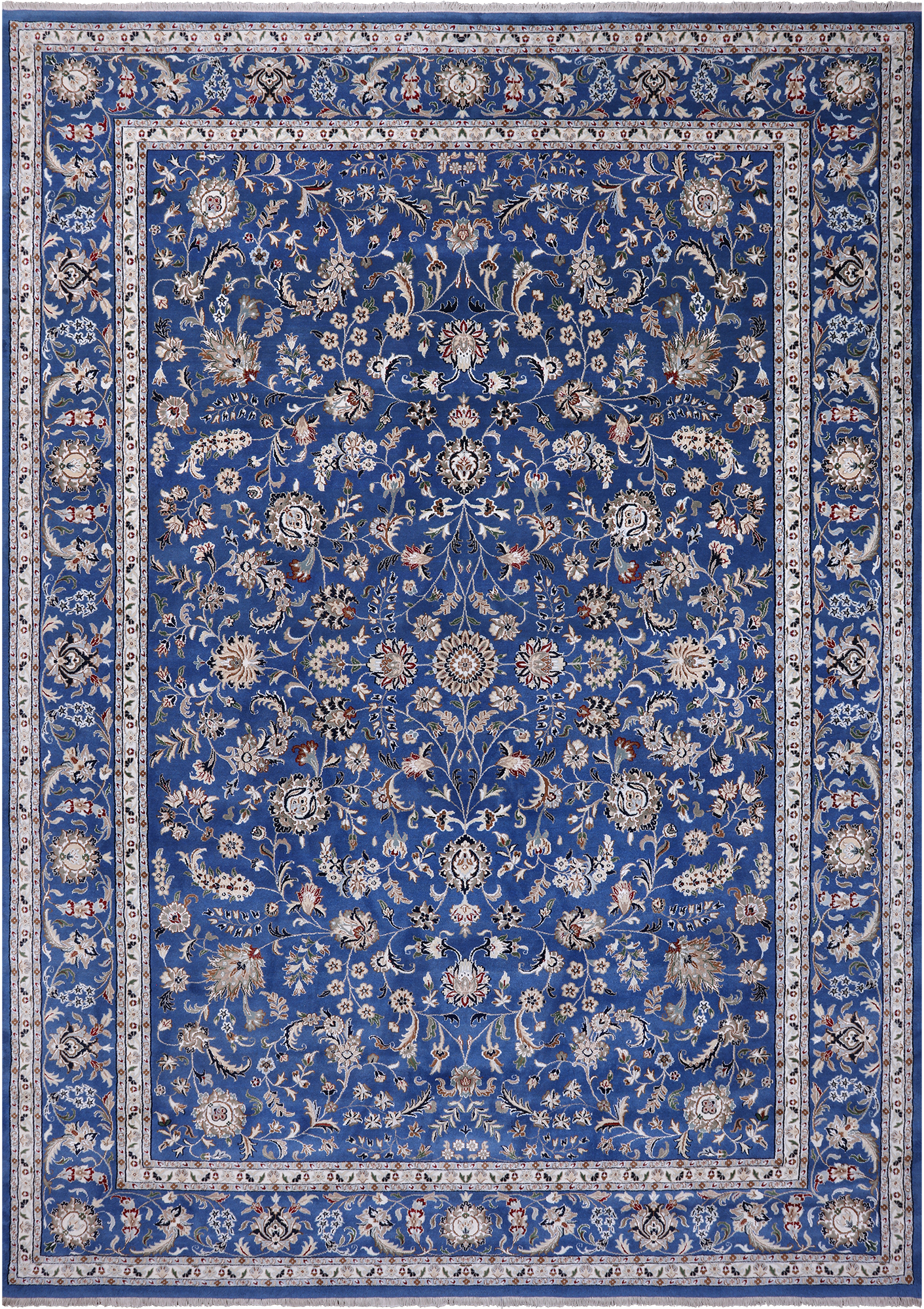 Persian Nain Hand-Knotted Wool & Silk Rug - 9' 11" X 14' 3"