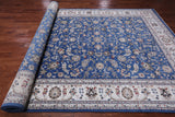 Blue Persian Nain Hand-Knotted Wool & Silk Rug - 8' 1" X 16' 4"