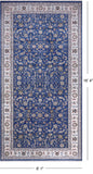 Blue Persian Nain Hand-Knotted Wool & Silk Rug - 8' 1" X 16' 4"