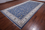 Blue Persian Nain Hand-Knotted Wool & Silk Rug - 8' 1" X 16' 4"