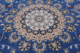 Blue Persian Nain Handmade Wool & Silk Rug - 8' 0" X 16' 5"