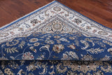 Blue Persian Nain Handmade Wool & Silk Rug - 8' 0" X 16' 5"