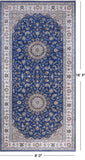 Blue Persian Nain Handmade Wool & Silk Rug - 8' 0" X 16' 5"