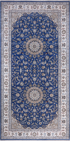 Blue Persian Nain Handmade Wool & Silk Rug - 8' 0" X 16' 5"