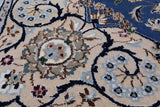 Blue Persian Nain Handmade Wool & Silk Rug - 8' 0" X 16' 5"