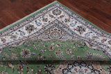 Green Persian Nain Hand-Knotted Wool & Silk Rug - 9' 0" X 12' 2"