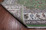 Green Persian Nain Hand-Knotted Wool & Silk Rug - 9' 0" X 12' 2"