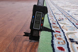 Green Persian Nain Hand-Knotted Wool & Silk Rug - 9' 0" X 12' 2"