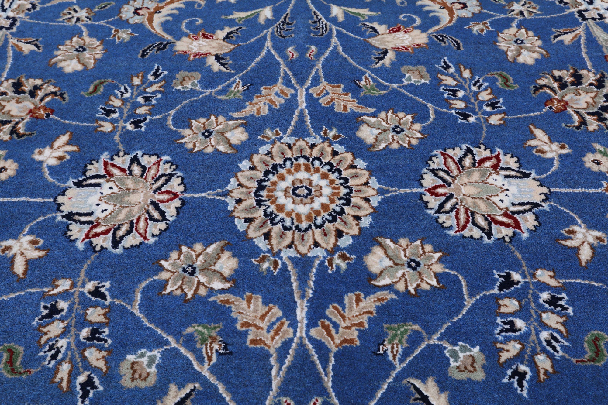 Square Persian Nain Hand-Knotted Wool & Silk Rug - 9' 0" X 9' 0"