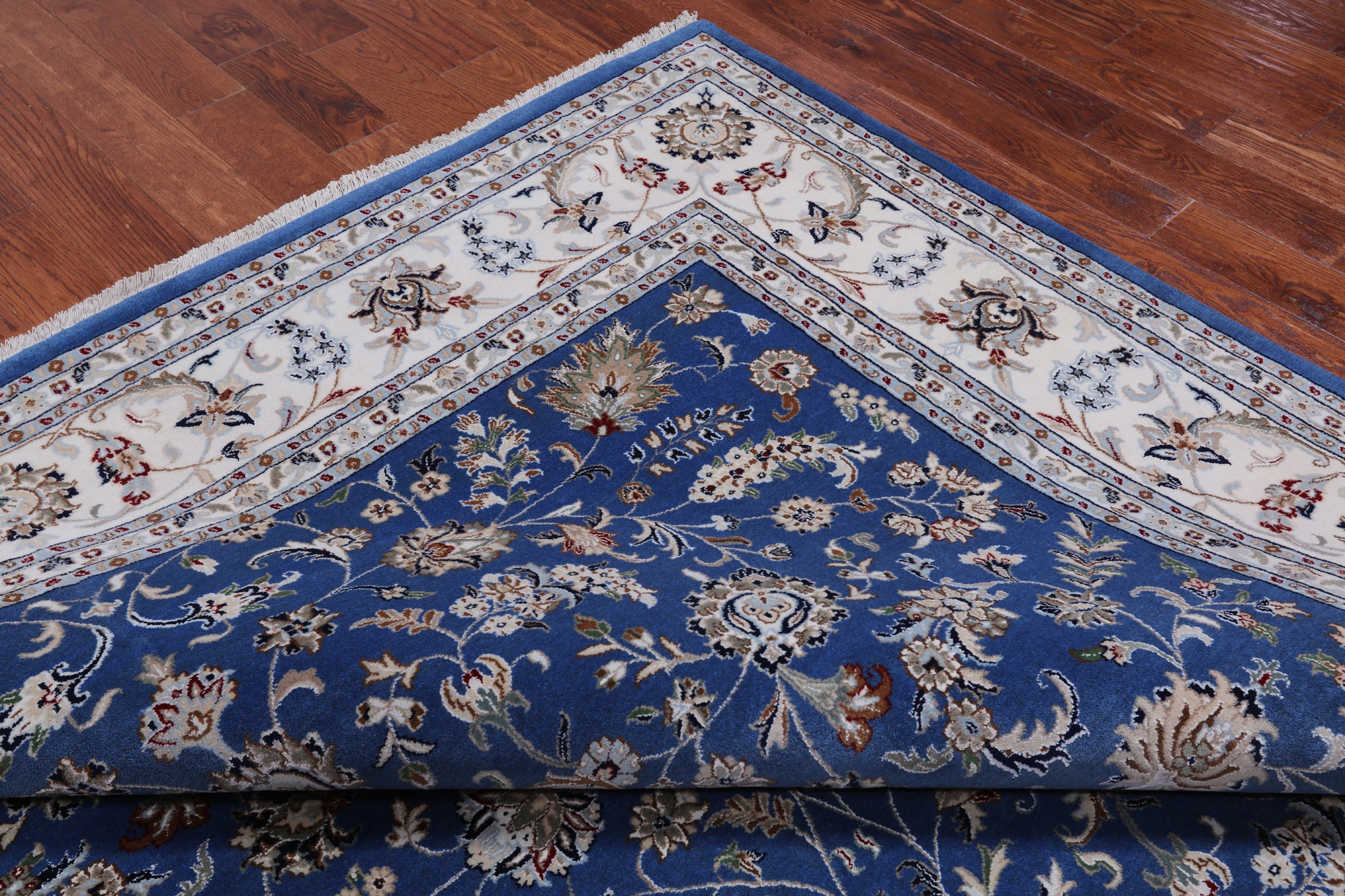 Square Persian Nain Hand-Knotted Wool & Silk Rug - 9' 0" X 9' 0"