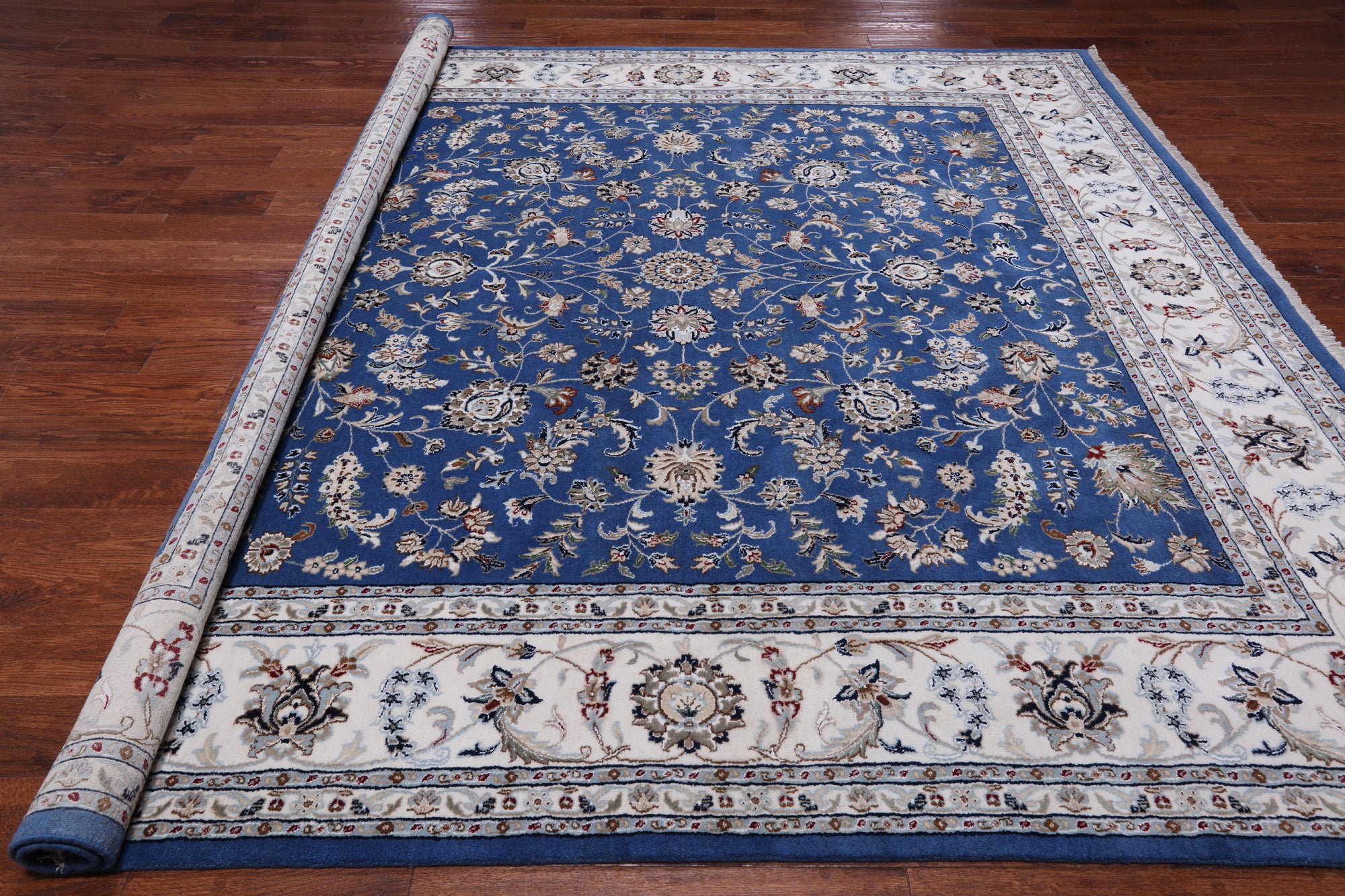 Square Persian Nain Hand-Knotted Wool & Silk Rug - 9' 0" X 9' 0"