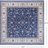 Square Persian Nain Hand-Knotted Wool & Silk Rug - 9' 0" X 9' 0"