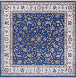 Square Persian Nain Hand-Knotted Wool & Silk Rug - 9' 0" X 9' 0"