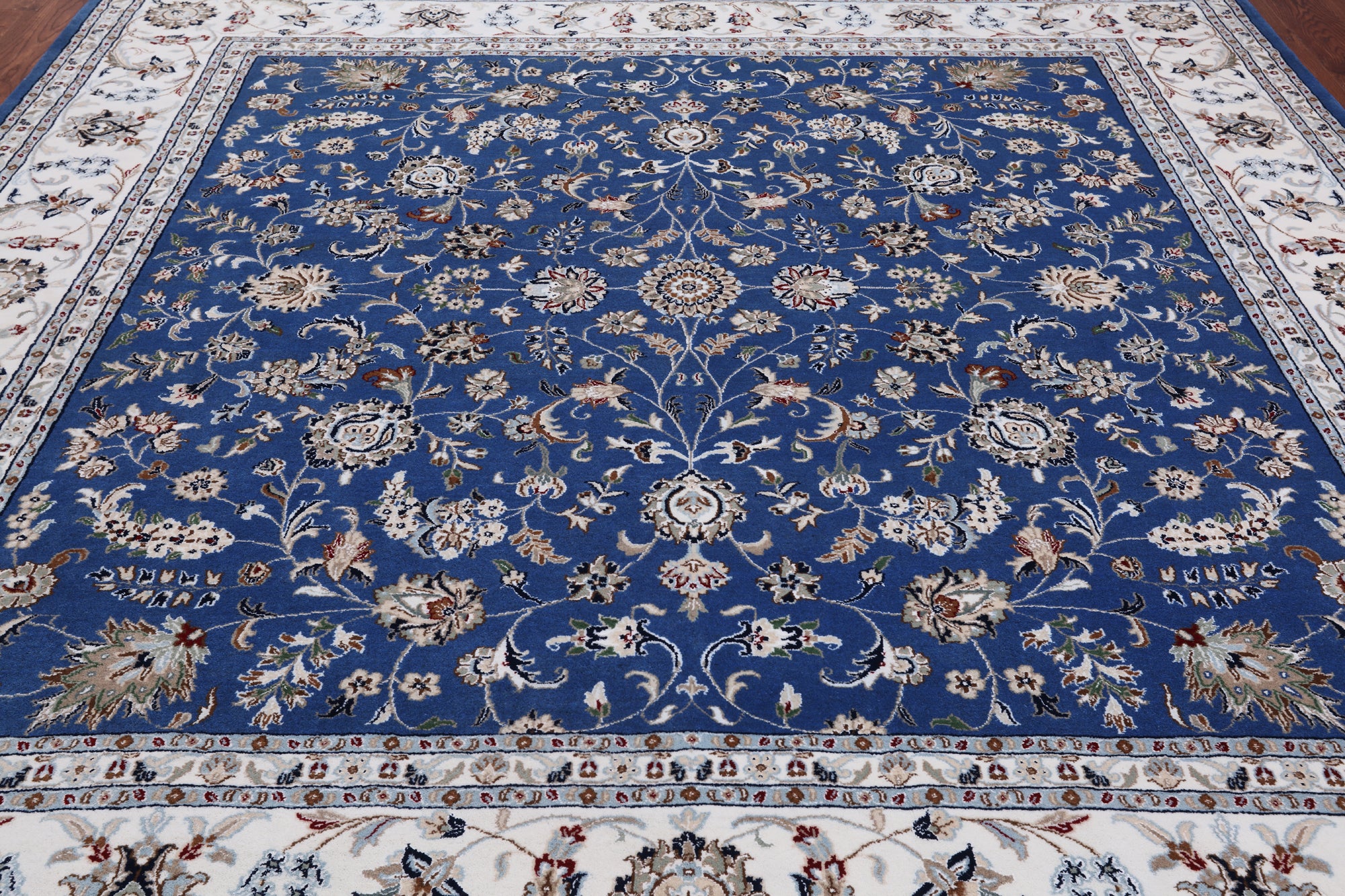 Square Persian Nain Hand-Knotted Wool & Silk Rug - 9' 0" X 9' 0"
