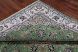 Green Square Persian Nain Handmade Wool & Silk Rug - 9' 0" X 9' 0"