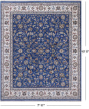 Blue Persian Nain Hand-Knotted Wool & Silk Rug - 7' 11" X 10' 0"