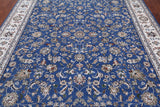 Blue Persian Nain Hand-Knotted Wool & Silk Rug - 7' 11" X 10' 0"
