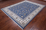 Blue Persian Nain Hand-Knotted Wool & Silk Rug - 7' 11" X 10' 0"