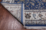 Blue Persian Nain Hand-Knotted Wool & Silk Rug - 7' 11" X 10' 0"