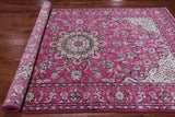 Pink Persian Nain Handmade Wool & Silk Rug - 5' 10" X 9' 2"