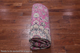 Pink Persian Nain Handmade Wool & Silk Rug - 5' 10" X 9' 2"