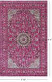 Pink Persian Nain Handmade Wool & Silk Rug - 5' 10" X 9' 2"