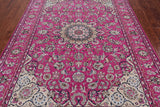 Pink Persian Nain Handmade Wool & Silk Rug - 5' 10" X 9' 2"