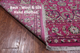 Pink Persian Nain Handmade Wool & Silk Rug - 5' 10" X 9' 2"