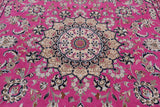 Pink Persian Nain Handmade Wool & Silk Rug - 5' 10" X 9' 2"