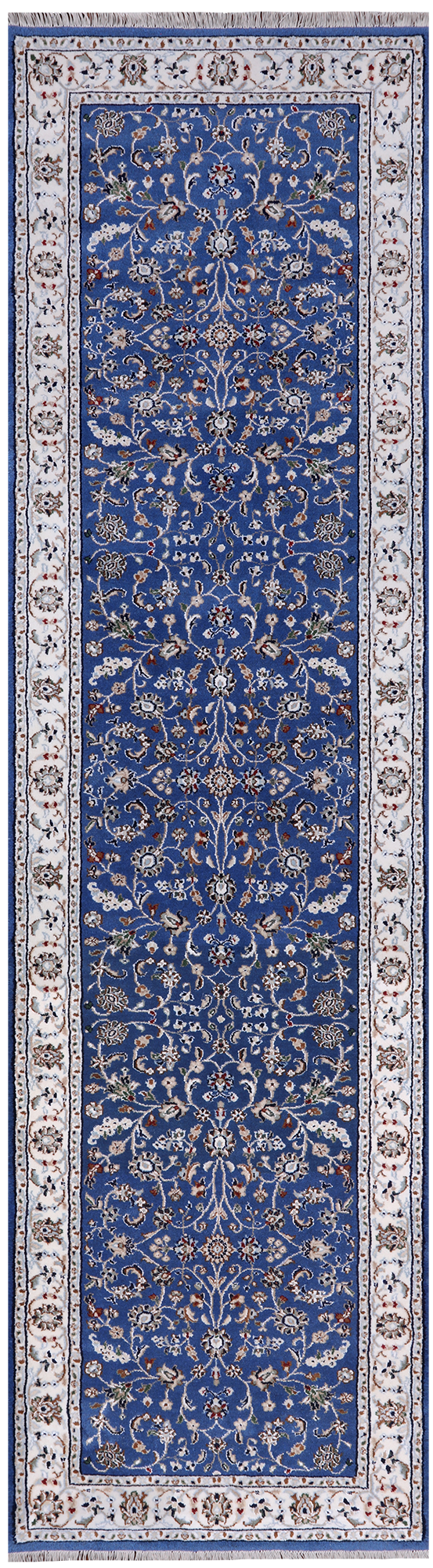 Persian Nain Hand Knotted Wool & Silk Rug - 2' 9" X 10' 2"