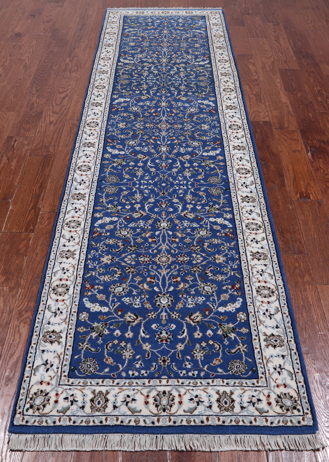 Persian Nain Hand Knotted Wool & Silk Rug - 2' 9" X 10' 2"
