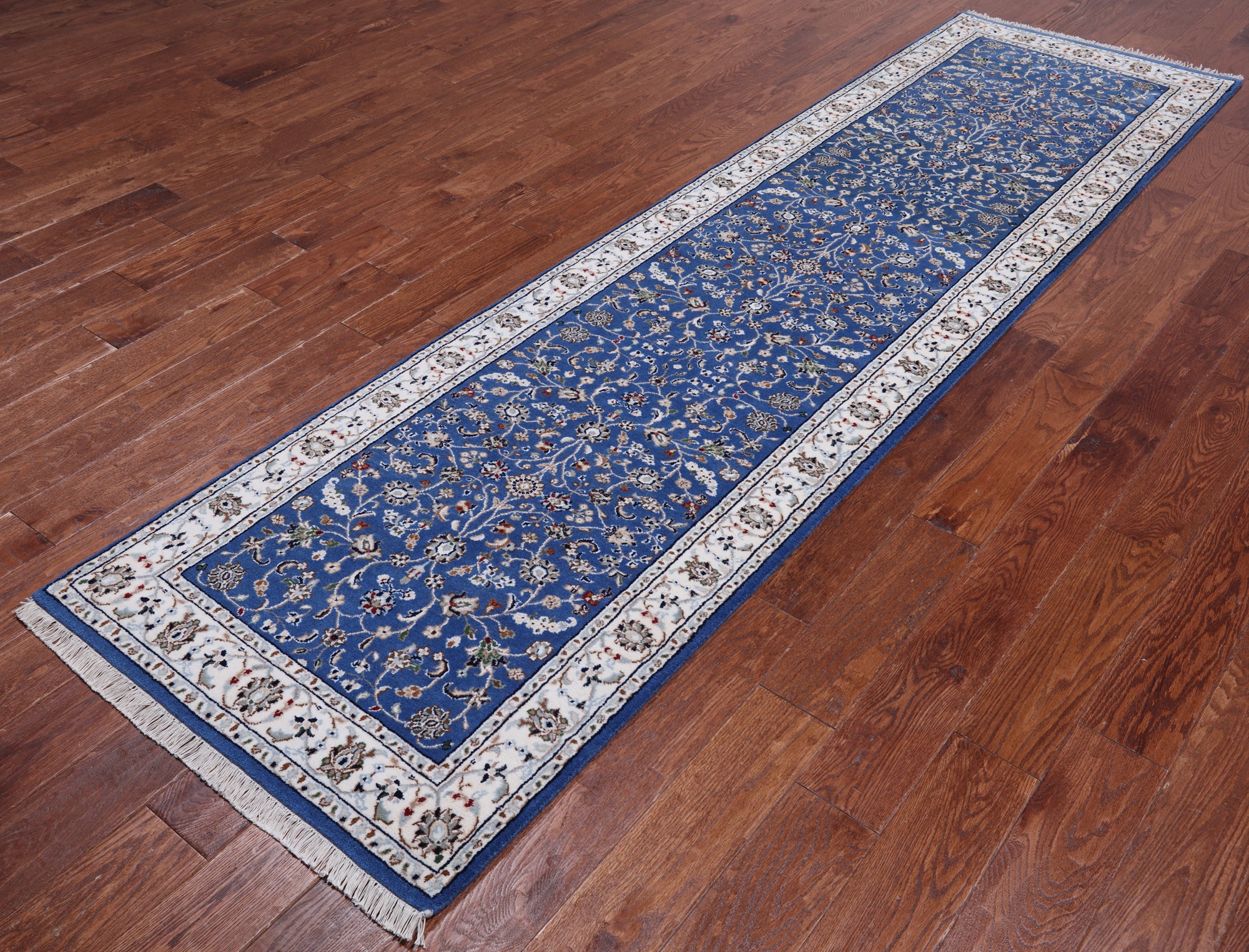 Persian Nain Hand Knotted Wool & Silk Rug - 2' 9" X 10' 2"